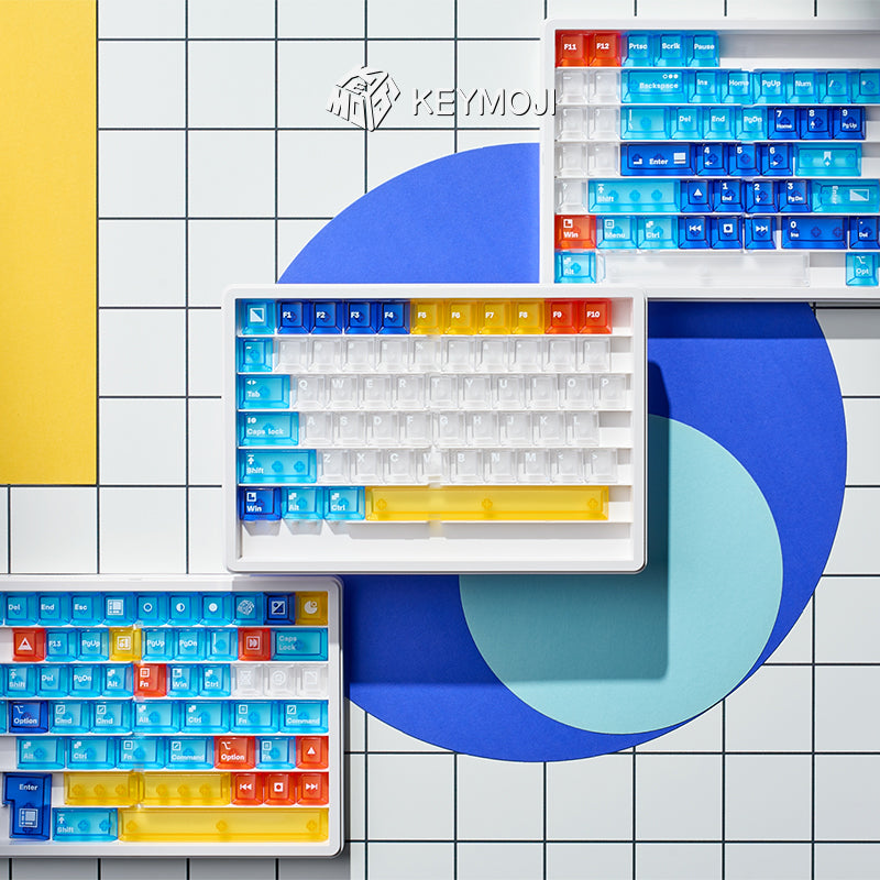 Mondrian Geometric Figure Clear Keycap Set