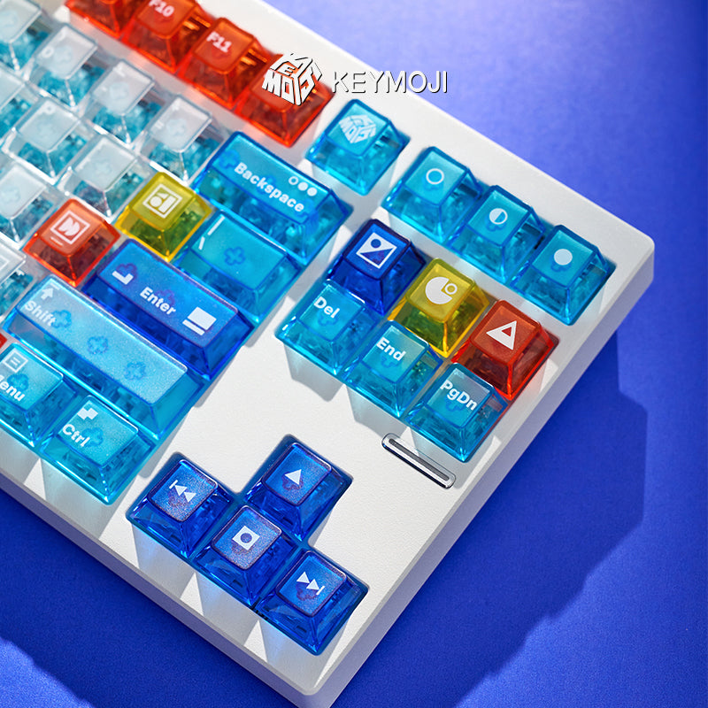 Mondrian Geometric Figure Clear Keycap Set