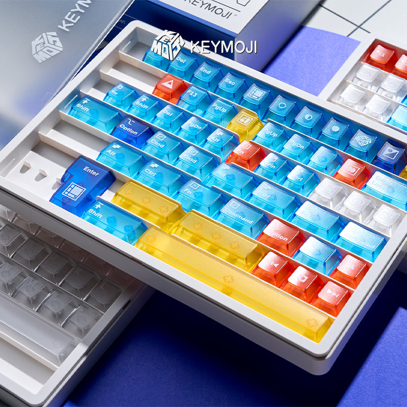 Mondrian Geometric Figure Clear Keycap Set