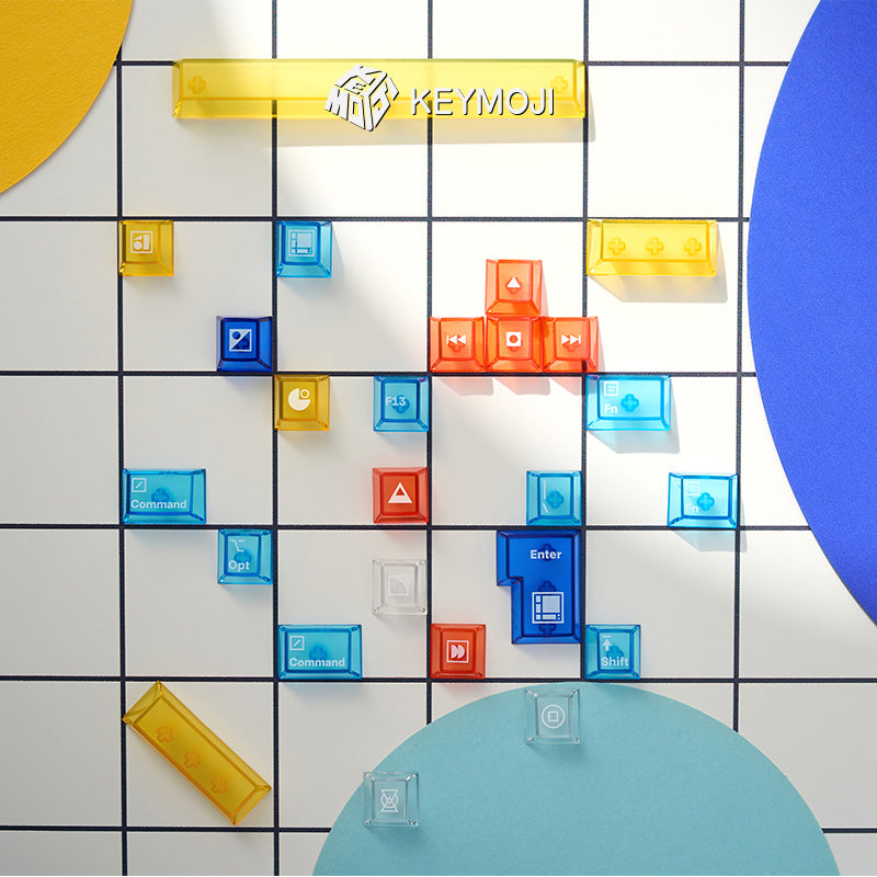 Mondrian Geometric Figure Clear Keycap Set