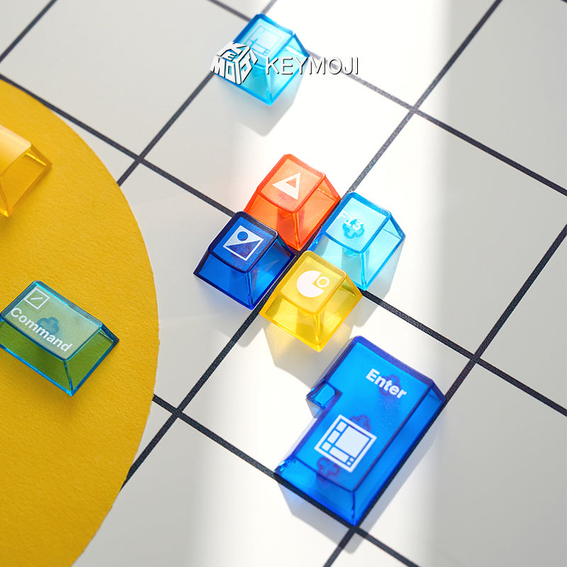 Mondrian Geometric Figure Clear Keycap Set