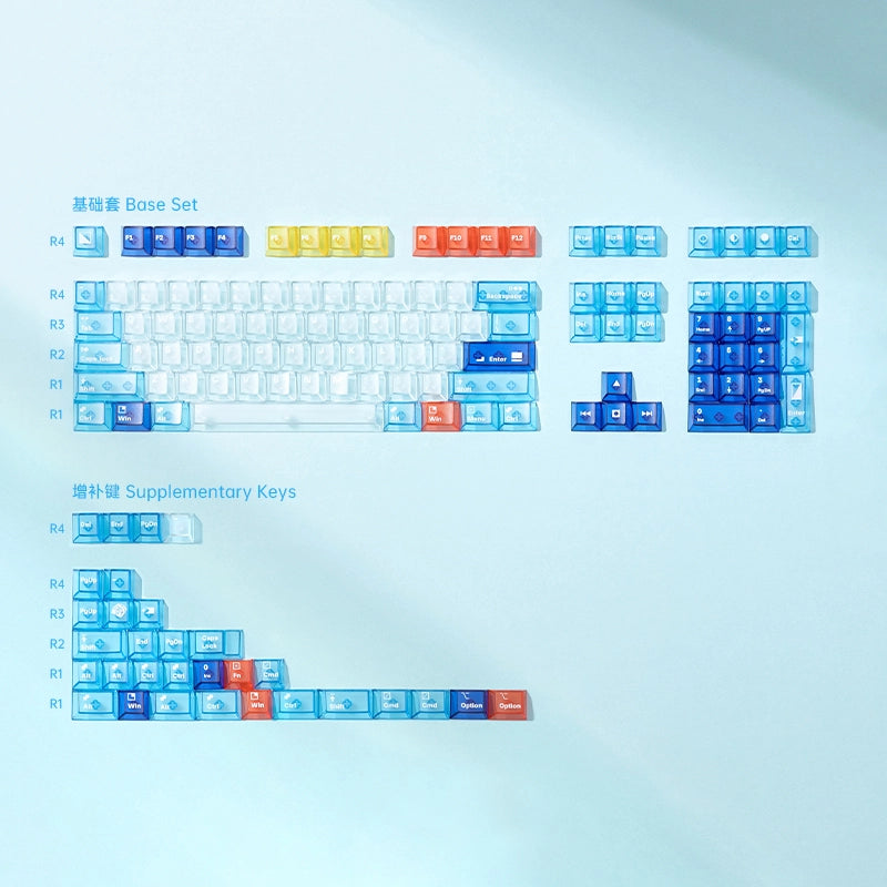 Mondrian Geometric Figure Clear Keycap Set