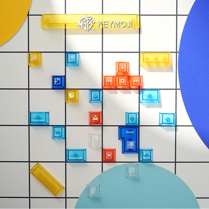 Mondrian Geometric Figure Clear Keycap Set