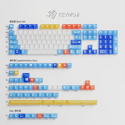 Mondrian Geometric Figure Clear Keycap Set
